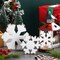 3 Pcs Christmas Wooden Snowflake Decor Winter Snowflake Table Signs Wonderland Snowflake Wood Blocks Farmhouse Xmas Tiered Tray Decorations for Xmas Table Shelf(Retro White)
